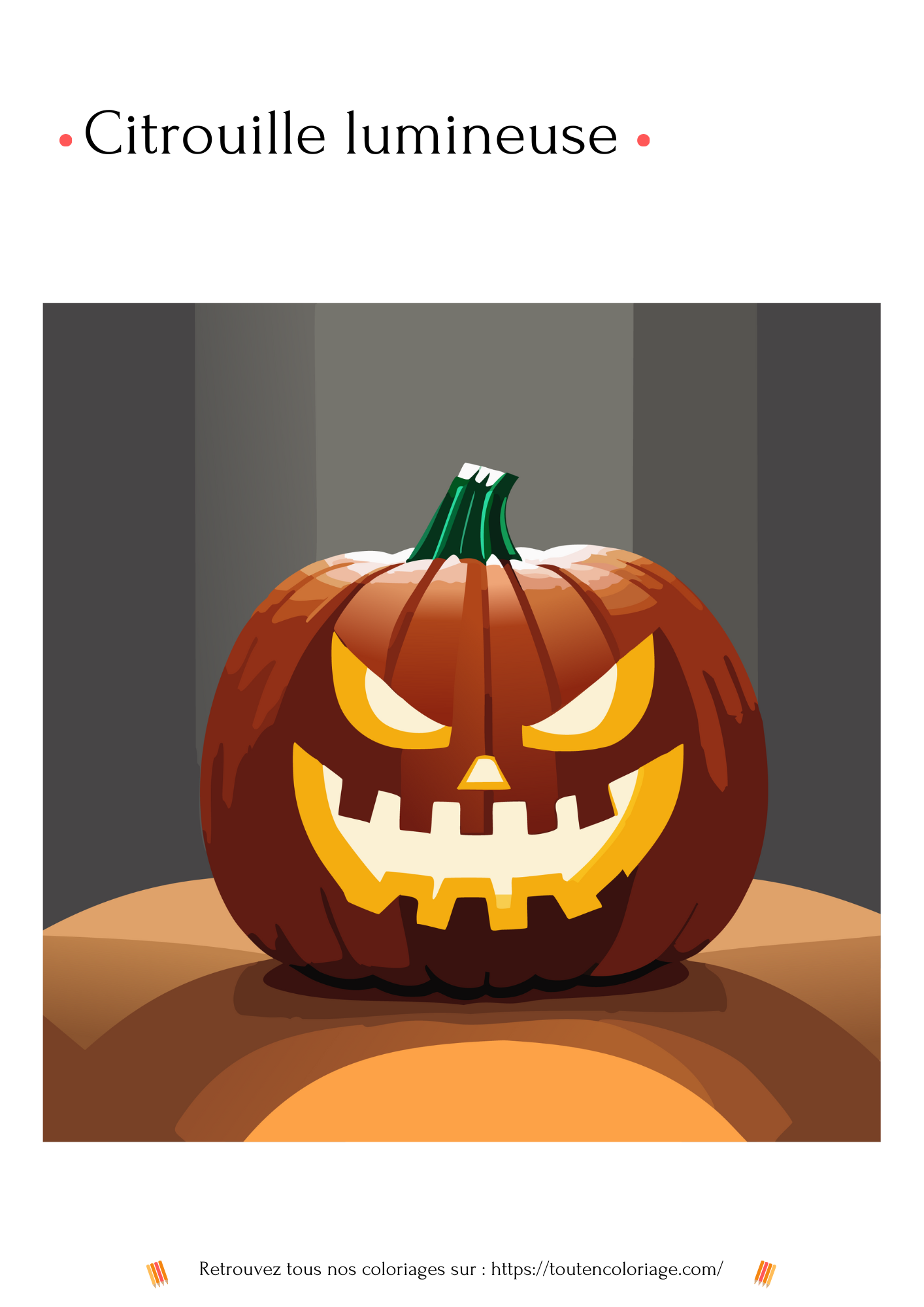 Coloriage a imprimer d'une citrouille lumineuse pour la fête effrayante d'Halloween