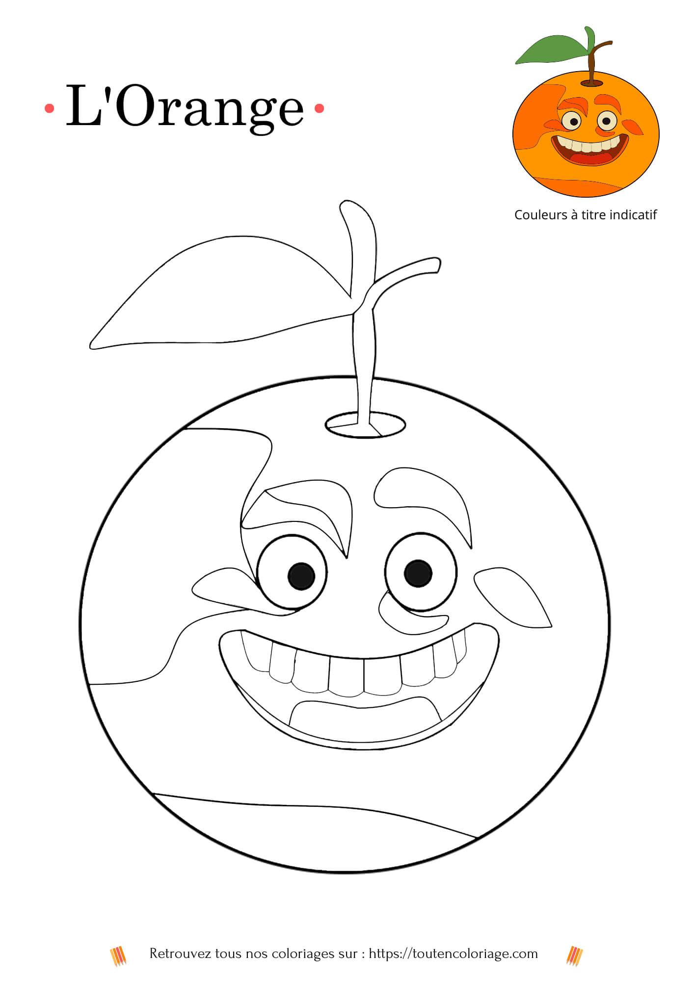 Coloriage d’une orange à imprimer