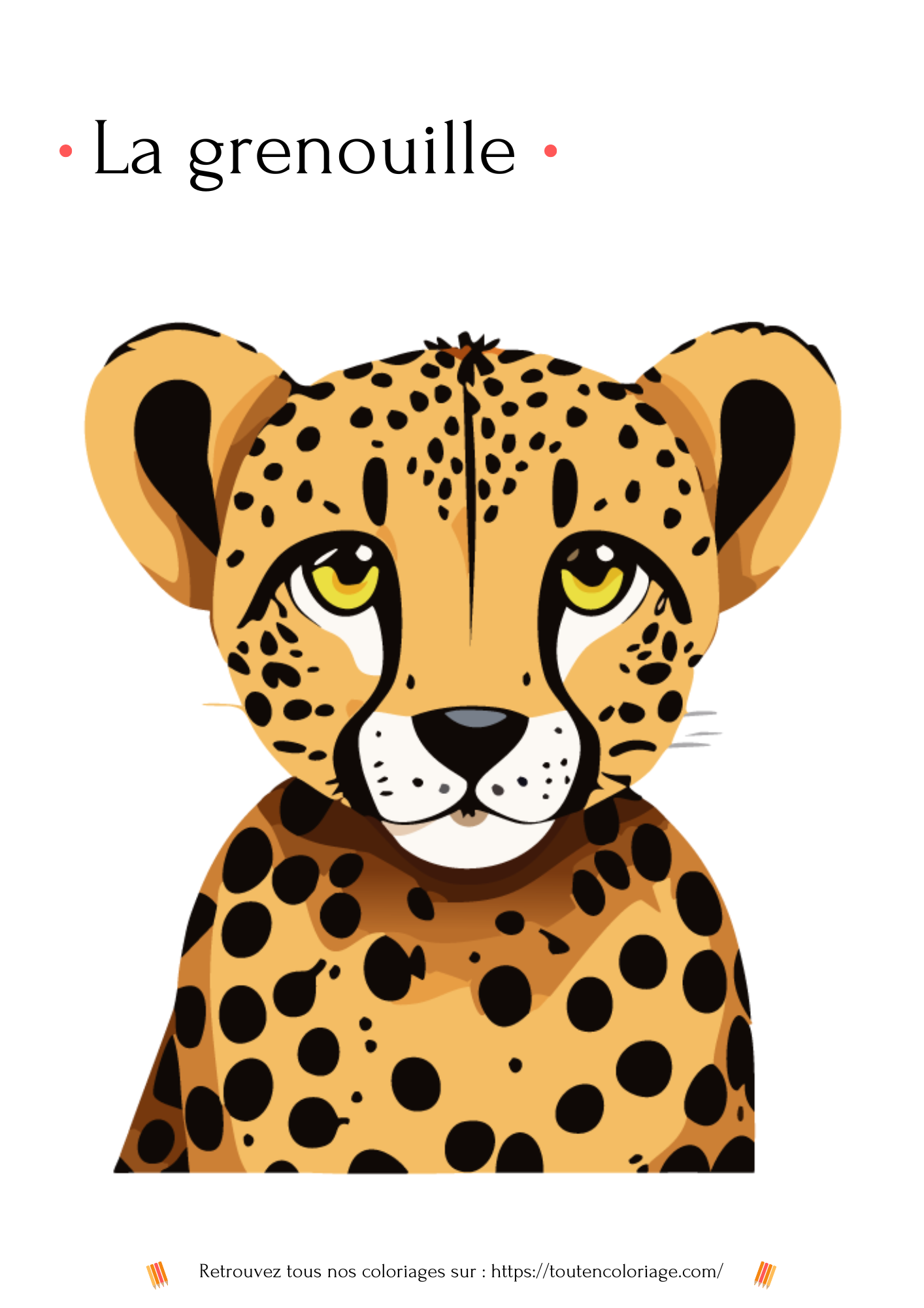 Coloriage a imprimer d'un petit Guépard trop mignon est craquant.