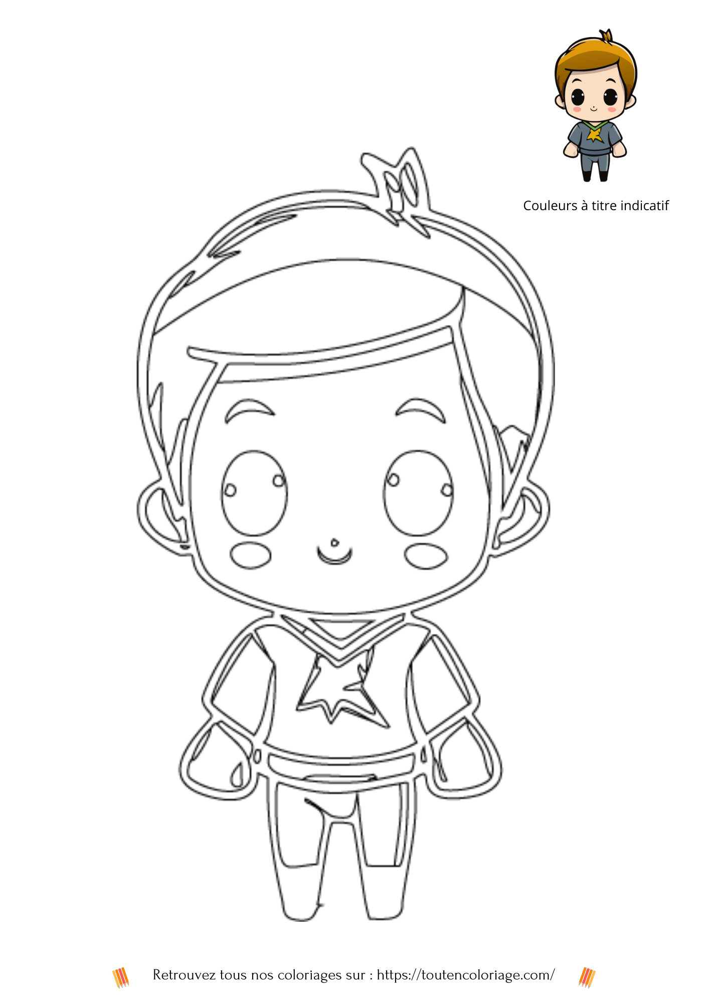 Coloriage à imprimer pour enfants et adultes de tout âges d'un personnage de manga nommé Mignomisu - Dessin à colorier issue de notre livre de coloriages à télécharger en PDF sur les Mangas