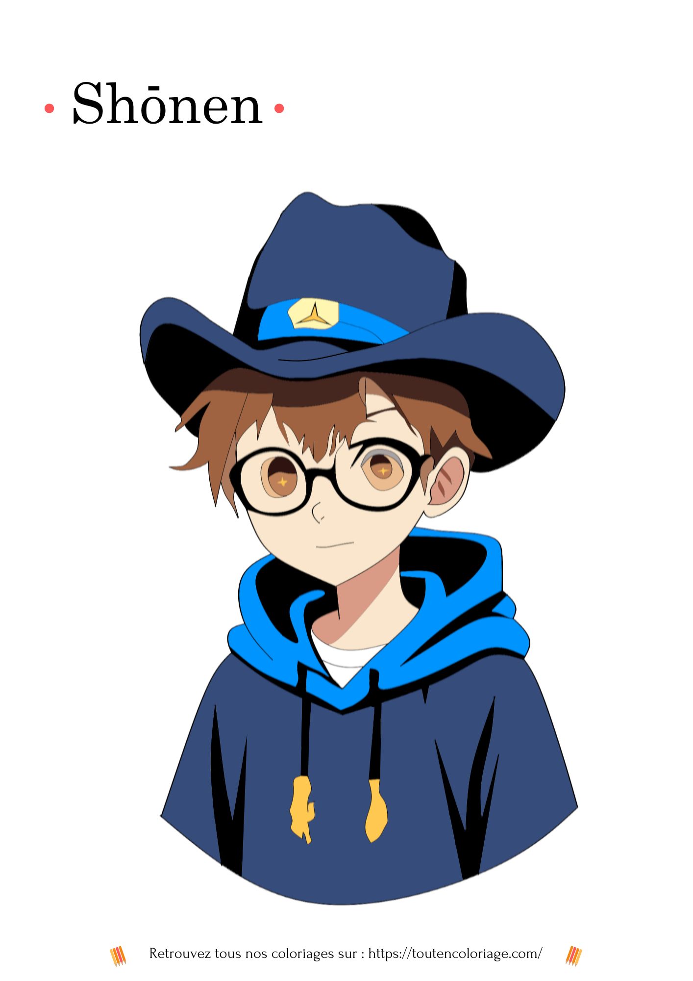 Exprimez votre créativité en coloriant ce personnage de manga garçon unique.
