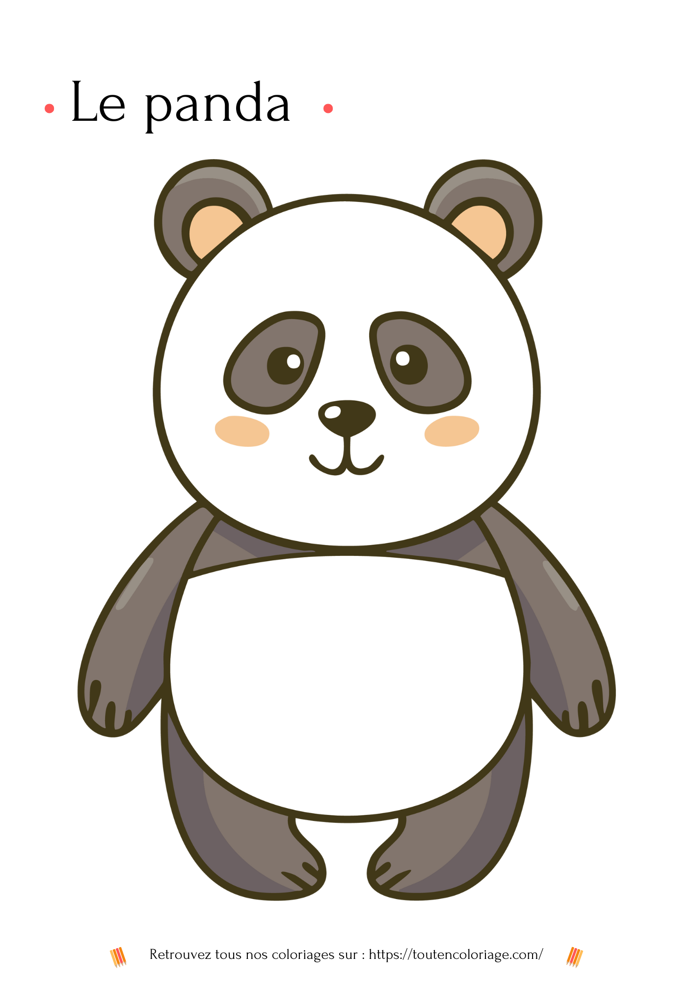Coloriage facile a imprimer pour les enfants d'un superbe Panda