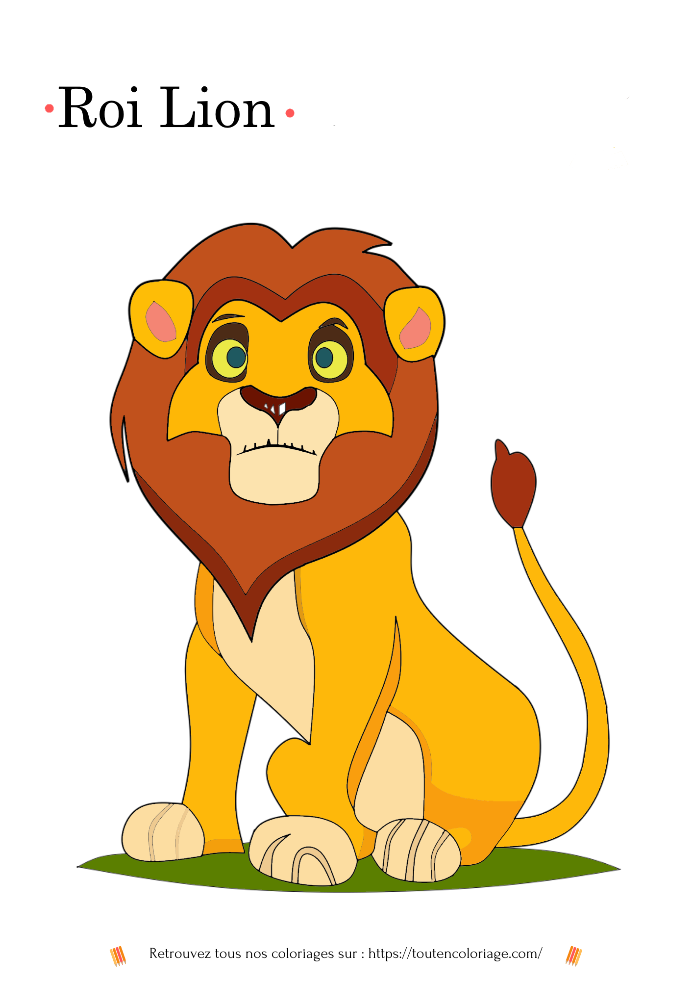 Dessin a imprimer d'un superbe lion assis à retrouver dans notre collection de coloriage sur les animaux.