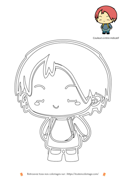 Coloriage à imprimer d'un personnage de manga pour enfants et adultes de tout âges issue de notre livre de coloriages sur les mangas.