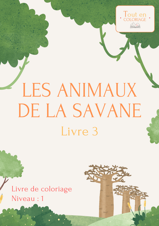 Livre de coloriage à imprimer sur les animaux de la savane - dessin à colorier sur les animaux livre 3