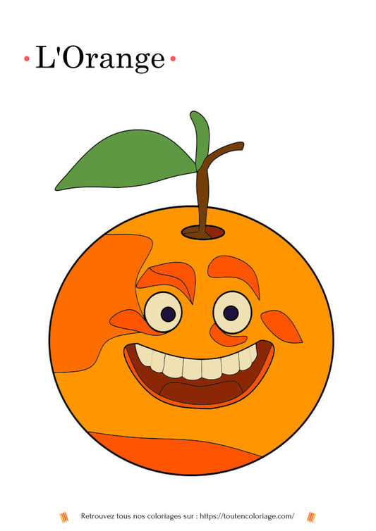 Dessin d’une orange à imprimer pour les enfants.