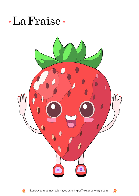Dessin de fraise facile à imprimer  pour les enfants