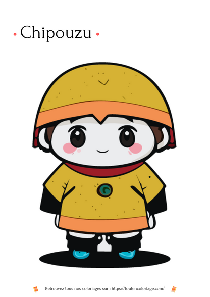 Coloriage à imprimer d'un personnage de manga garçon pour enfants et adultes de tout âges.