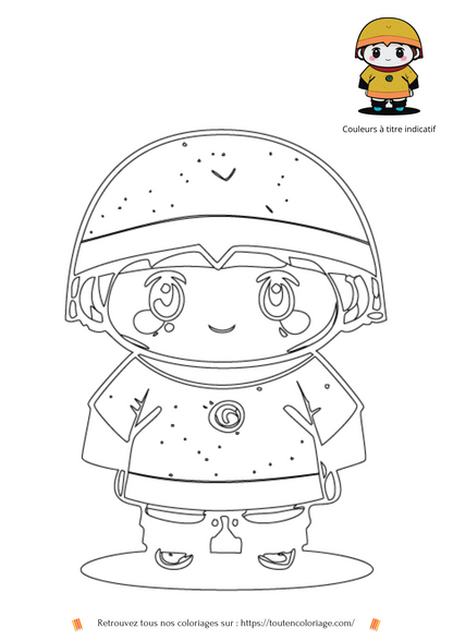 Dessin à colorier d'un personnage de manga garçon pour enfants et adultes de tout ages.