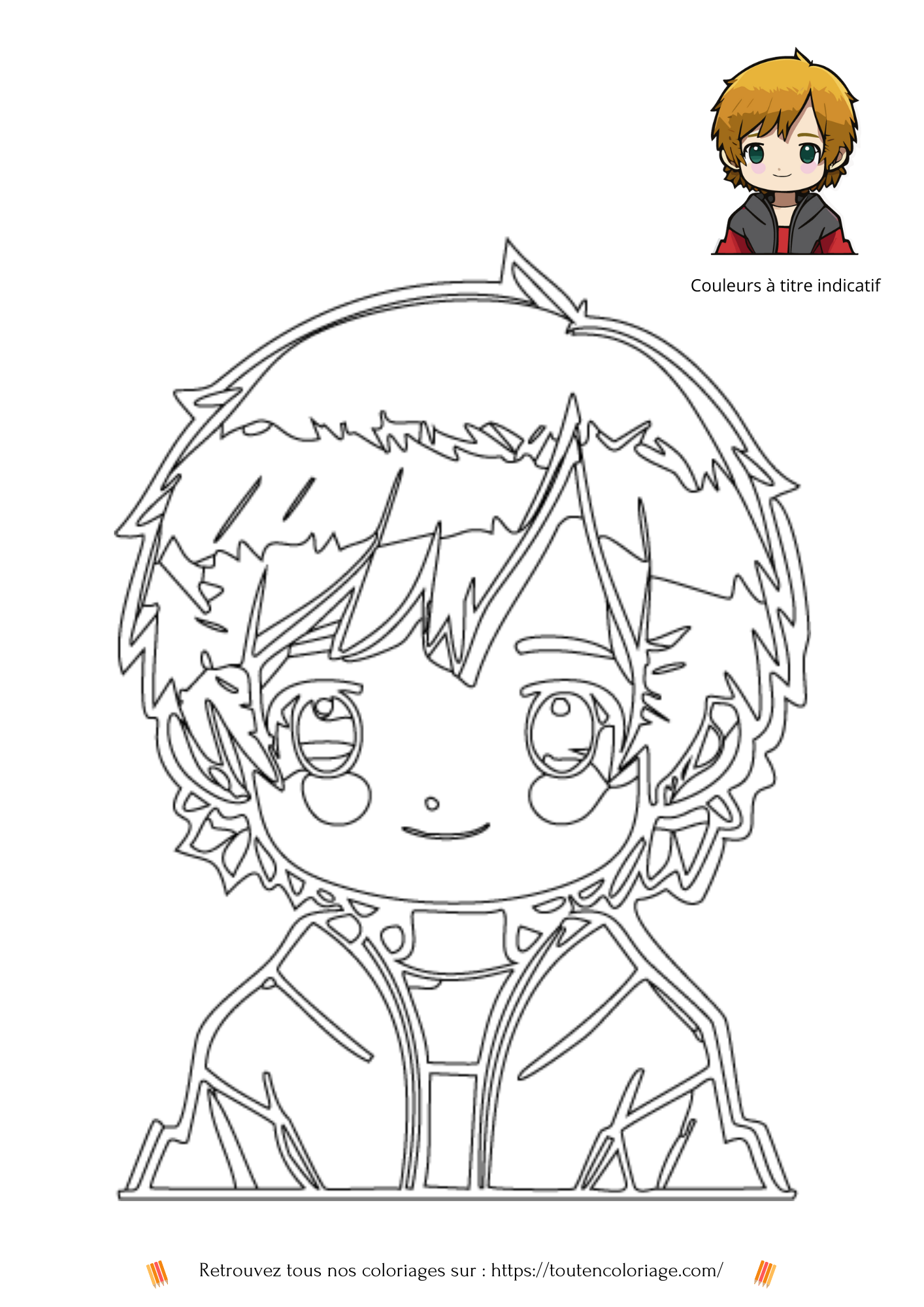Coloriage à imprimer pour enfants et adultes de tout âges d'un personnage de manga nommé Miminitaki.