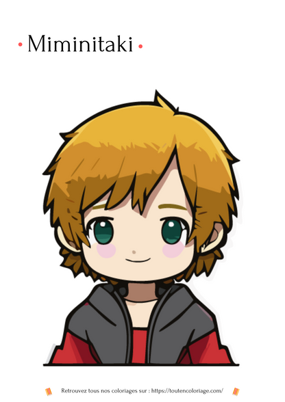 Coloriage à imprimer et dessin à colorier d'un personnage de manga fille pour enfants et adultes de tout âges