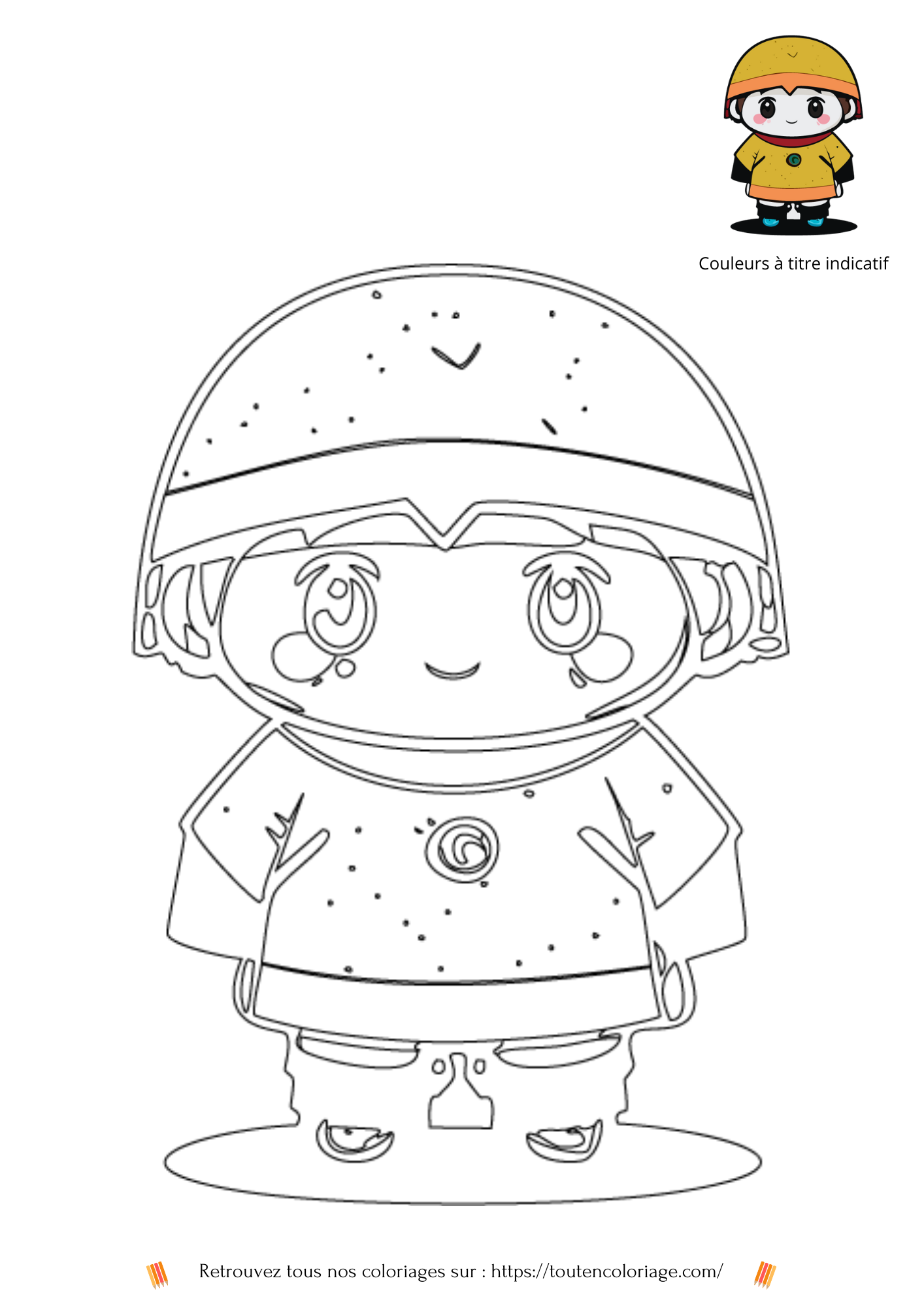 Personnage de mangas à colorier coloriage pour enfants et adultes de tout âges, PDF téléchargeable sur toutencoloriage.com