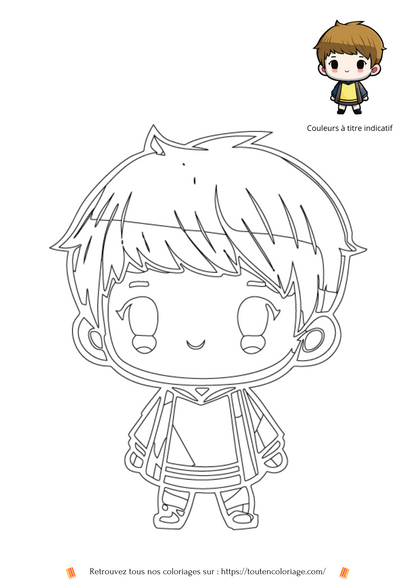 Coloriage a imprimer d'un personnage de manga nommé Izuzu issue de notre livre de dessin a colorier