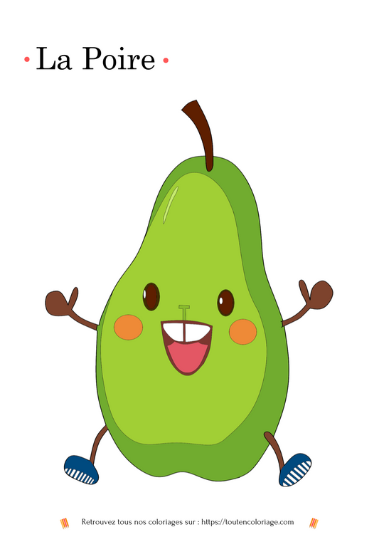 Dessin d'une poire facile à imprimer  pour les enfants